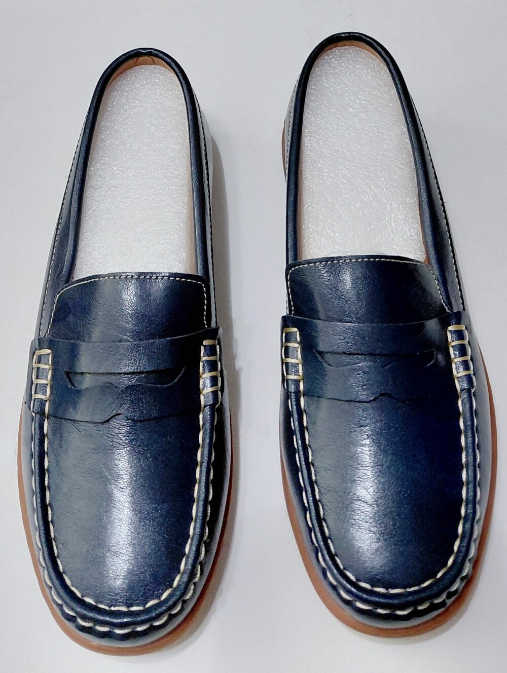 BEAUSEEN Women's Blue Penny Slip On  Loafers Size 9.5